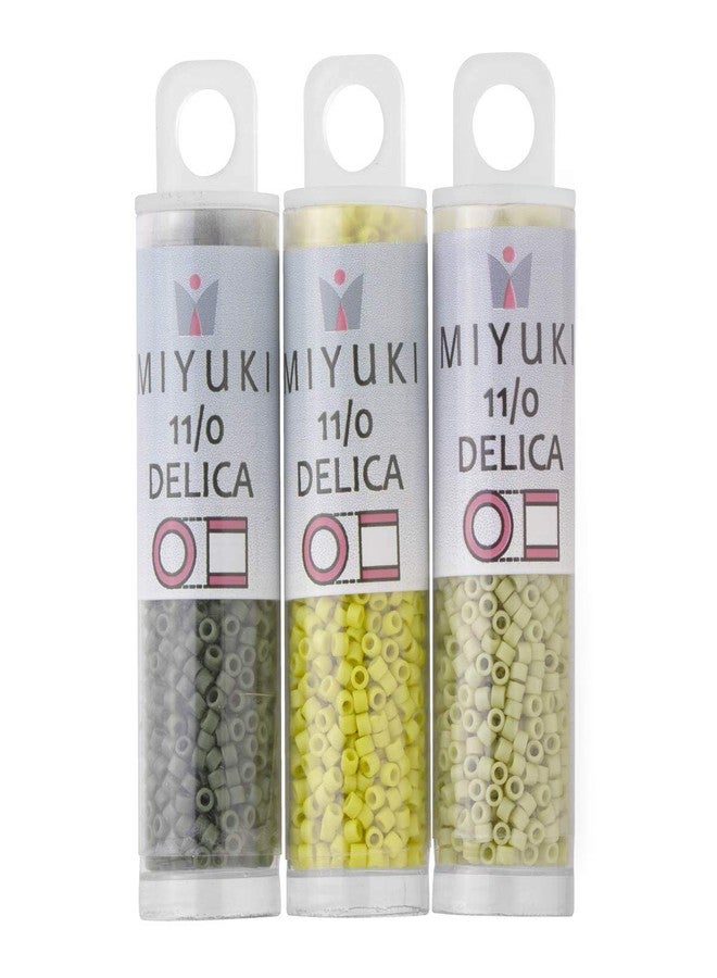 Miyuki Delica Seed Beads Bundle: Size 11/0, Moss Green Opaque Glazed Palette Collection DB2283, DB2290, DB2291 - Image 5