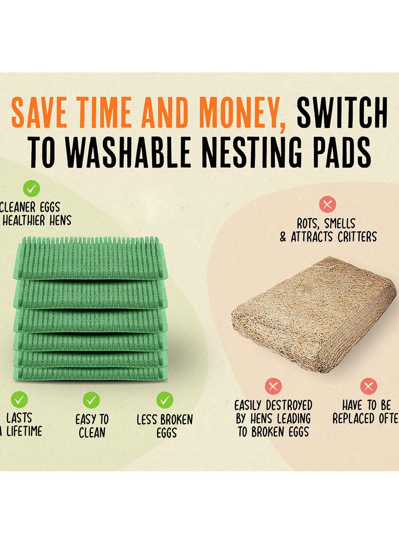 SOLARAE Chicken Nesting Box Pads x6 Washable Nesting Pads Hens Raising Poultry Ebook Included for Chicken Coops Nesting Boxes Chicken Bedding Chicken Coop Accessories - Image 2