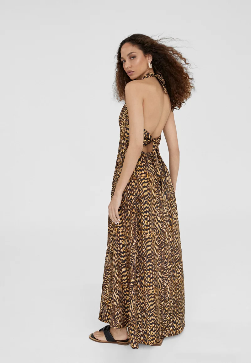 Lola Casademunt Animal print halter dress