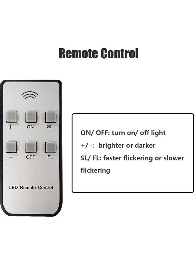 شموع LED بدون لهب مع جهاز تحكم عن بعد من 10 قطع أبيض 29.5x11.5x4.5سم  - Image 2