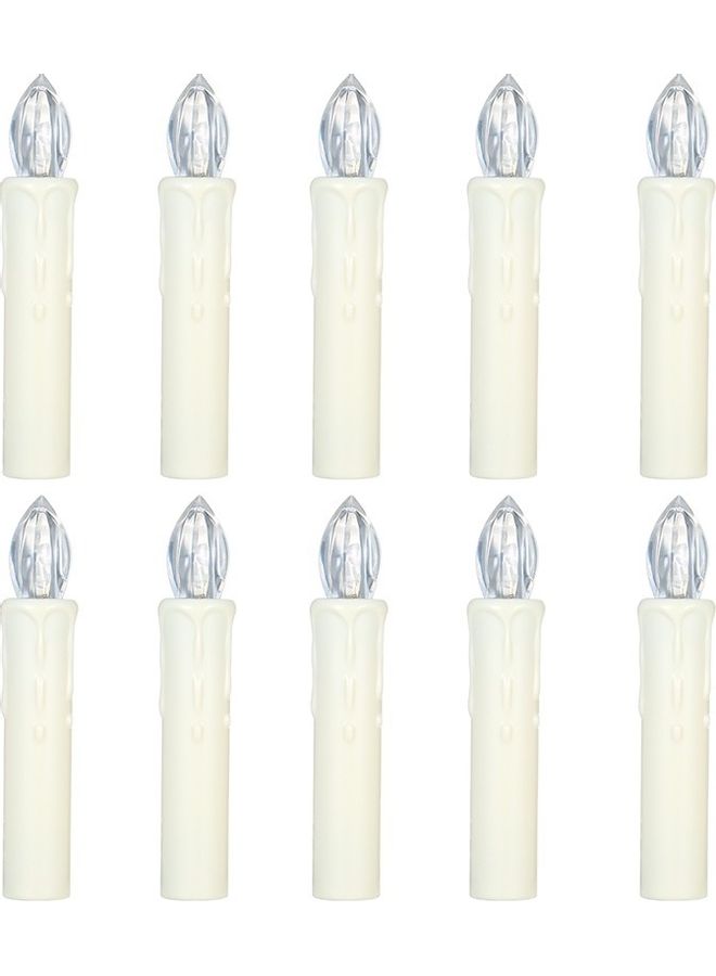 شموع LED بدون لهب مع جهاز تحكم عن بعد من 10 قطع أبيض 29.5x11.5x4.5سم  - Image 1
