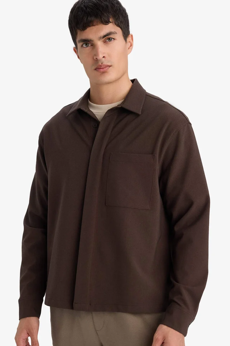 ديفاكتو Poplin Long Sleeve Shirt