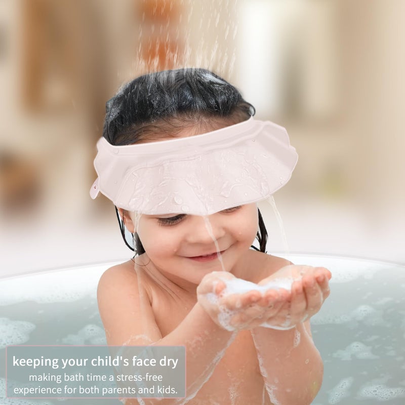 KOMIDK Baby Kids Shower Cap Shampoo Bath Bathing Hat Silicone Adjustable Washing Hair Shower Bathing Protection Shower Cap for Toddler, Baby, Kid, Children (White) - Image 5