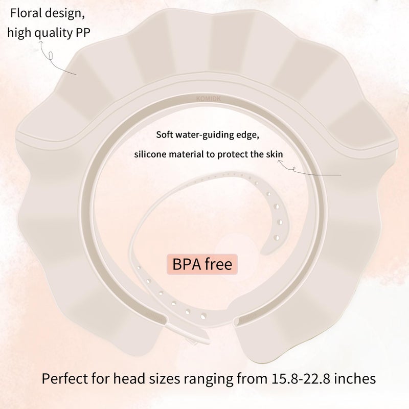 KOMIDK Baby Kids Shower Cap Shampoo Bath Bathing Hat Silicone Adjustable Washing Hair Shower Bathing Protection Shower Cap for Toddler, Baby, Kid, Children (White) - Image 4
