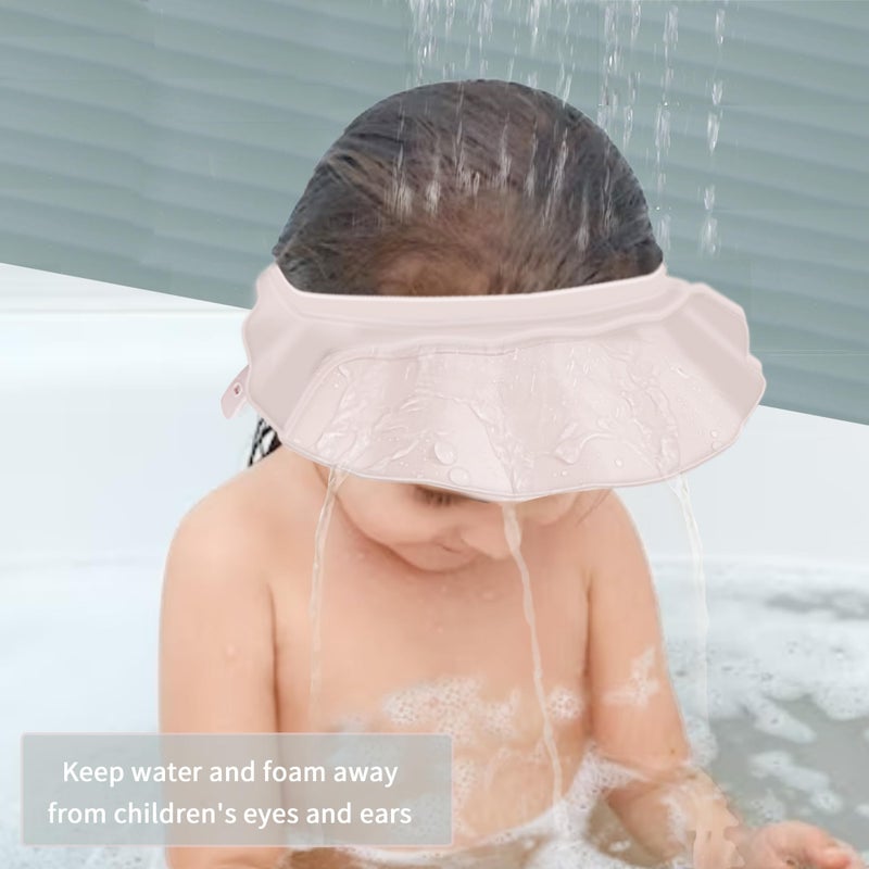 KOMIDK Baby Kids Shower Cap Shampoo Bath Bathing Hat Silicone Adjustable Washing Hair Shower Bathing Protection Shower Cap for Toddler, Baby, Kid, Children (White) - Image 2