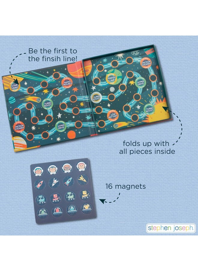 Stephen Joseph, Magnetic Racing Game, Multi-Player Travel Game with Dice - Fun Game for Road Trip, Ideal for Ages 3+ - Travel Game for Kids with Travel Tin, Space - Image 4