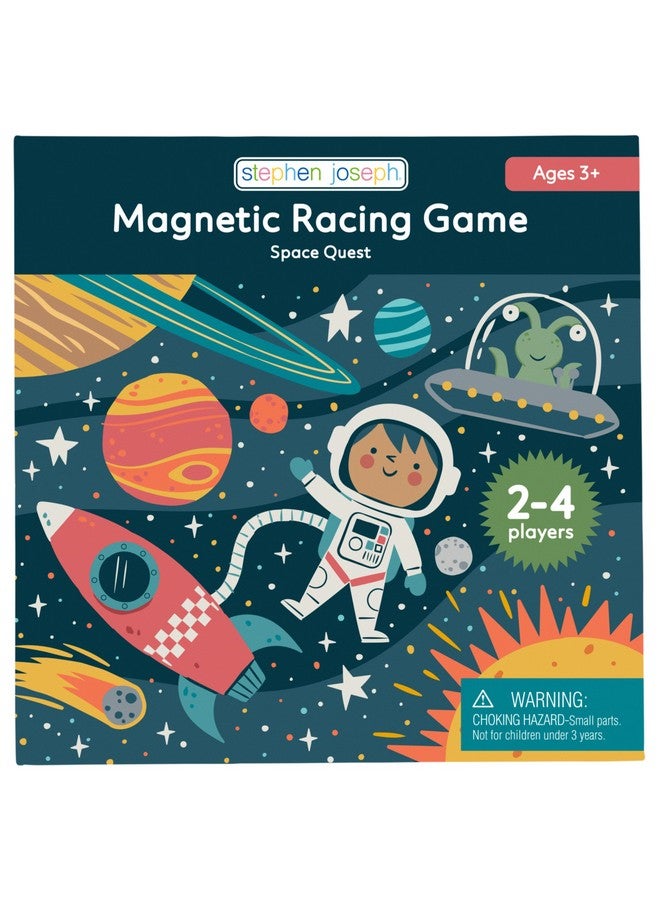 Stephen Joseph, Magnetic Racing Game, Multi-Player Travel Game with Dice - Fun Game for Road Trip, Ideal for Ages 3+ - Travel Game for Kids with Travel Tin, Space - Image 1