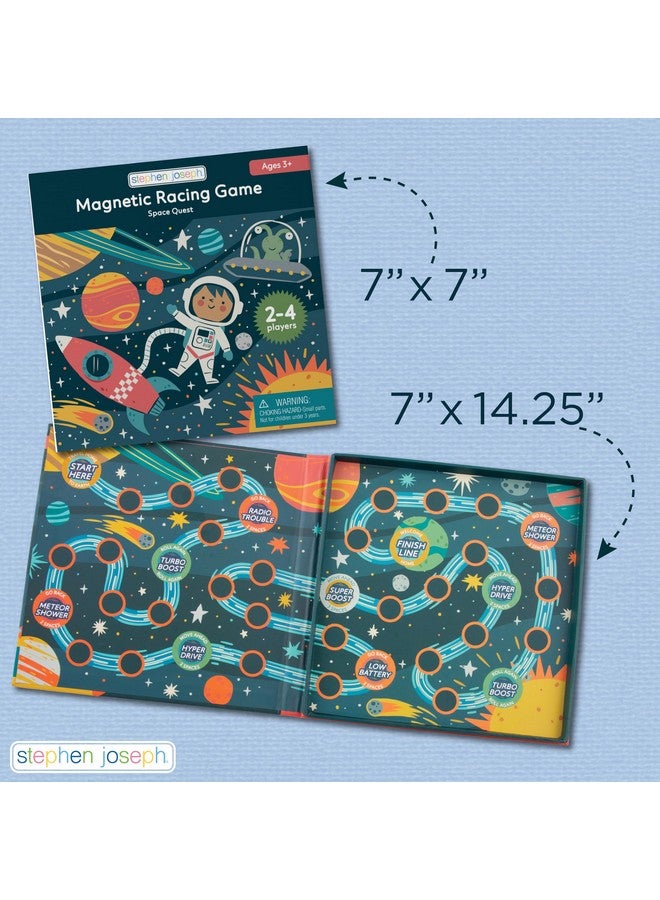 Stephen Joseph, Magnetic Racing Game, Multi-Player Travel Game with Dice - Fun Game for Road Trip, Ideal for Ages 3+ - Travel Game for Kids with Travel Tin, Space - Image 3