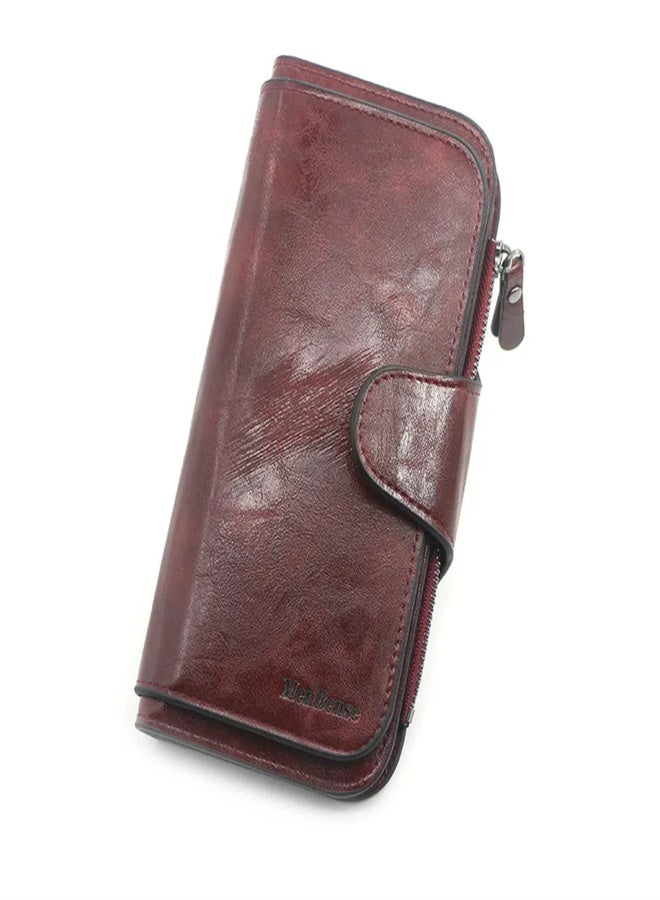 MenBense Women's wallet made of leather Wallets Three fold VINTAGE Womens purses mobile phone Purse Female Coin Purse - Image 1