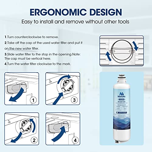 MARRIOTTO Replacement for Bosch Ultra Clarity Pro Water Filter, Compatible with BORPLFTR50, 12033030, 11032531, 11025825,12028325, BORPLFTR55, WFC100MF, WFS200MF (1 Pack) - Image 5