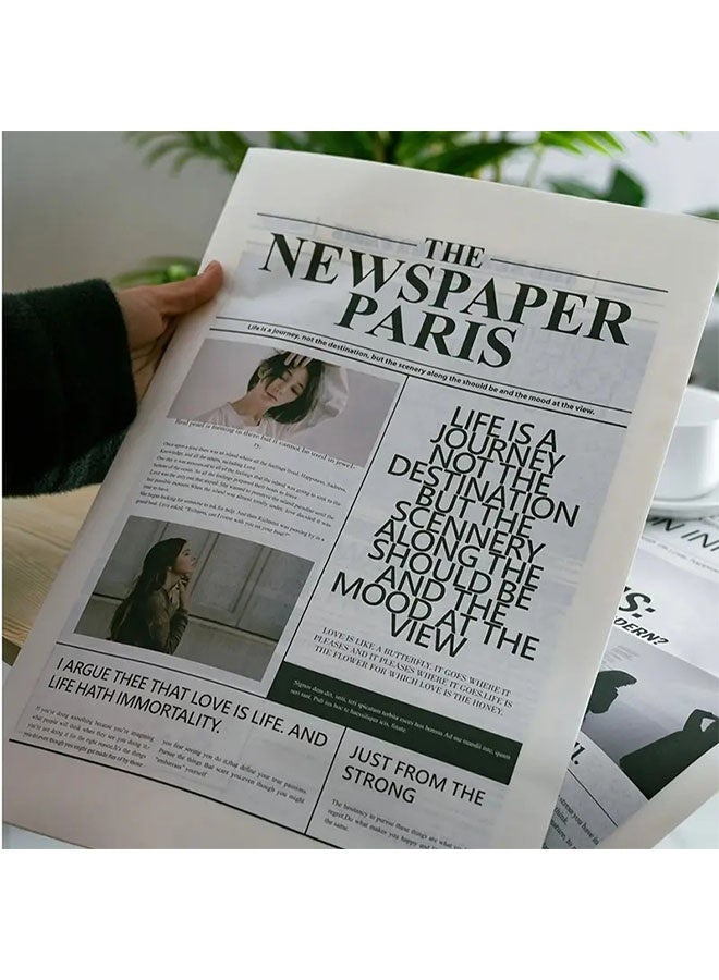 ٤ قطع خلفية تصوير جرائد إنجليزية قديمة، ورق تغليف للديكور المنزلي وتصوير الأزياء والطعام - Image 4