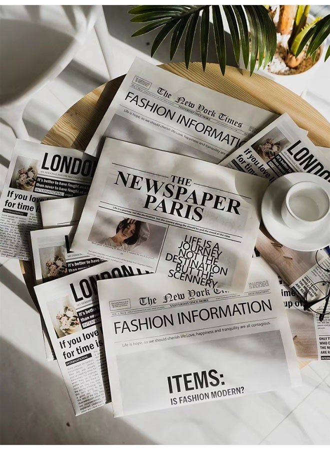 ٤ قطع خلفية تصوير جرائد إنجليزية قديمة، ورق تغليف للديكور المنزلي وتصوير الأزياء والطعام - Image 5