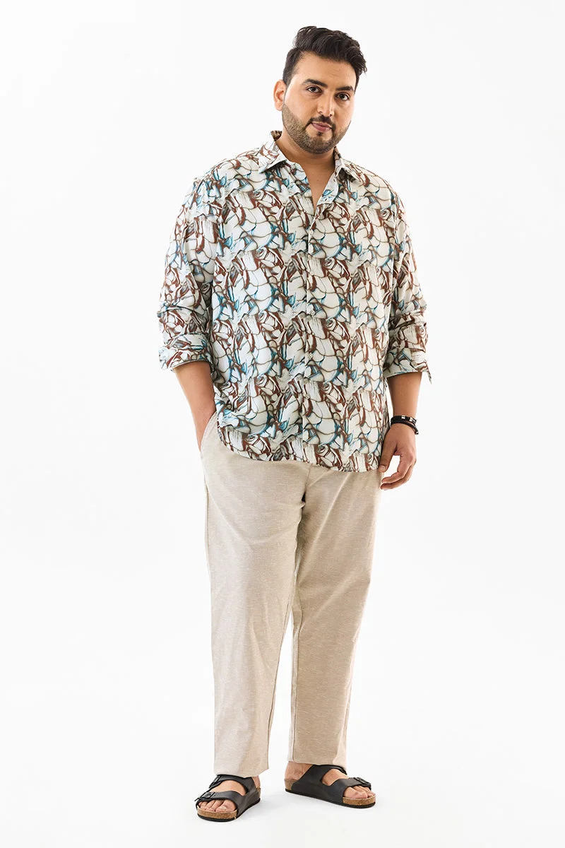 SNITCH Regular Fit 100% Viscose Abstract Plus Size Shirt