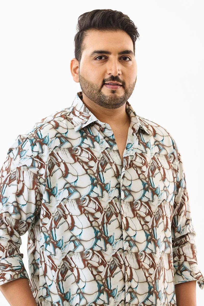SNITCH Regular Fit 100% Viscose Abstract Plus Size Shirt