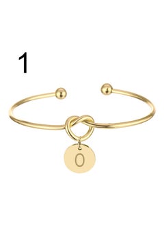Chic Knotted Heart Bangle Letter O Carved Bracelet