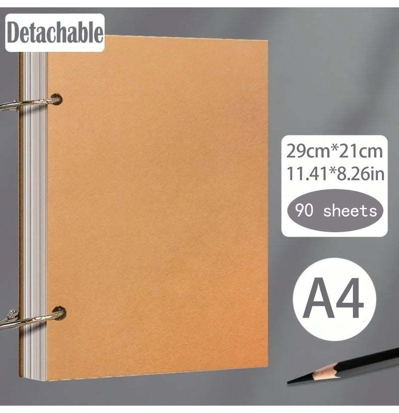 A4 Watercolor Paper Book 90 Sheets Detachable Sketchpad For Painting Art Supplies - Image 2