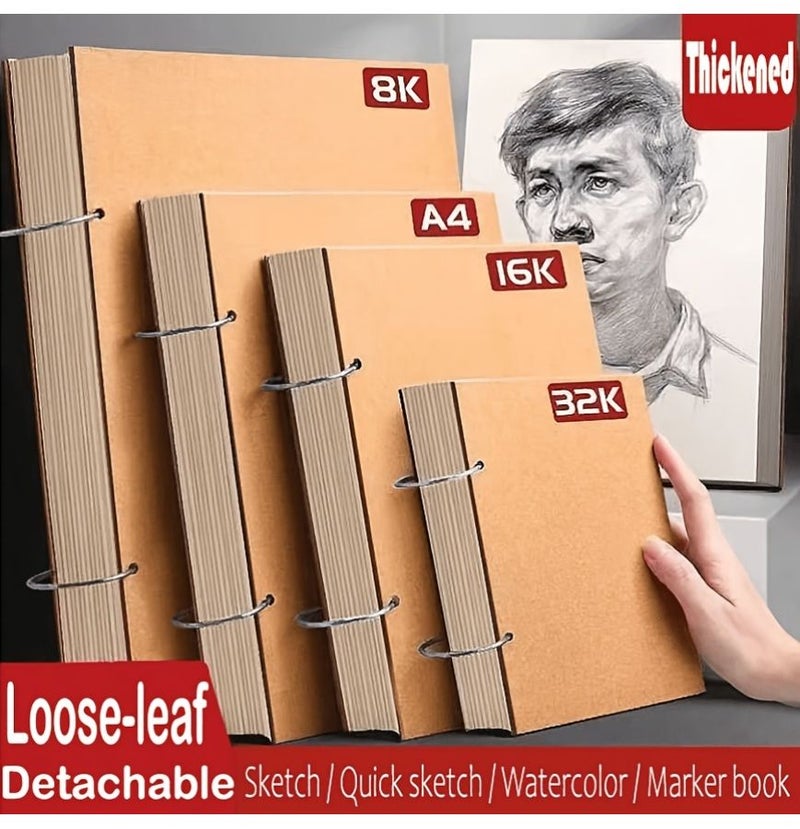 A4 Watercolor Paper Book 90 Sheets Detachable Sketchpad For Painting Art Supplies - Image 1
