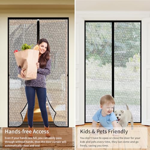 CHIYUNS Magnetic Thermal Insulated Door Curtain 38 x 82 inch, Transparent Door Cover, Keep Warm in Winter Cool in Summer, Self Sealing, Pet and Kid Friendly - Image 5