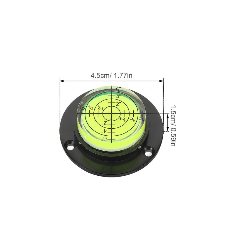 4Pcs Mini Round Bubble Level Tool Black Base for Precision Measuring Construction RV Installation - Image 3