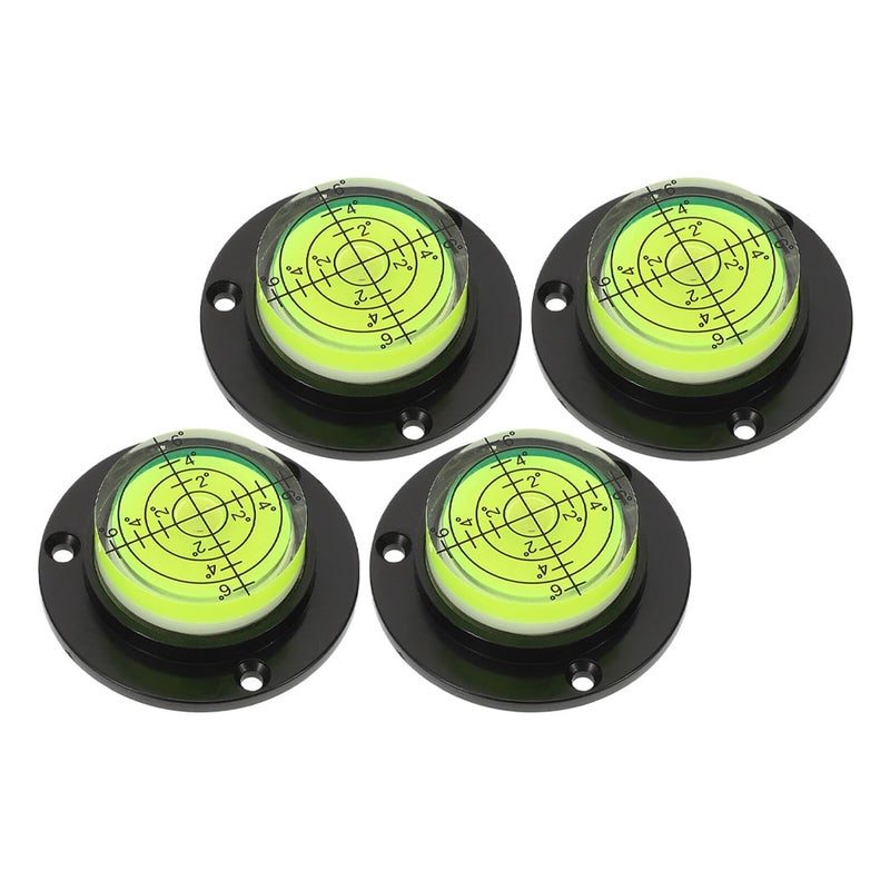 4Pcs Mini Round Bubble Level Tool Black Base for Precision Measuring Construction RV Installation - Image 2