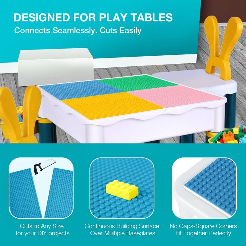 Lekebaby 8 Pack Classic Baseplates Building Base for Building Bricks  10"" x 10"" Building Boards - 100% Compatible with Major Brands  Macaron - Image 3