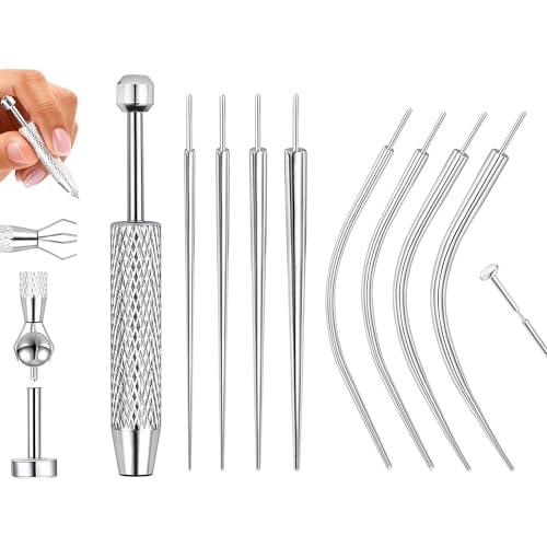 PunkTracker Piercing Taper Ball Grabber Tool for Changing Jewelry, 16G 18G 20G Flat Back Earrings Studs Applicator Insertion Pin Tool for Threadless Internal Thread Body Piercing Kit Ear Nose Lip - Image 1