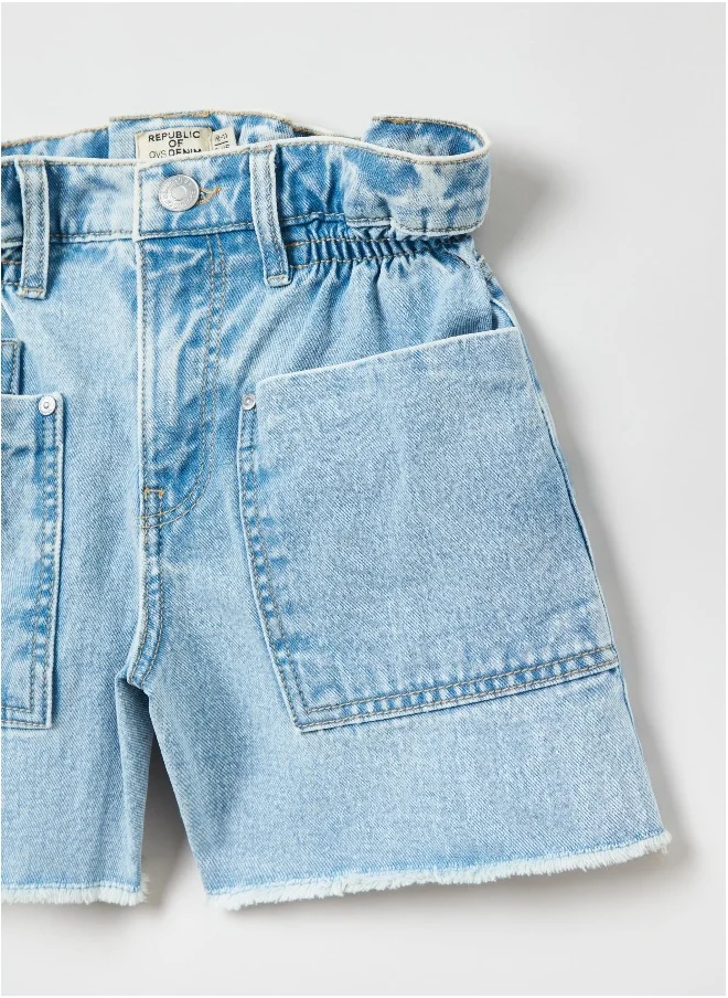 او في اس OVS Girls Long Short Trousers - Blue
