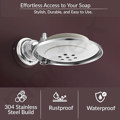 Plantex 304 Grade Stainless Steel Soap Dish/Soap Stand/Bathroom Soap Holder/Bathroom Accessories Skyllo (Chrome) - Image 4