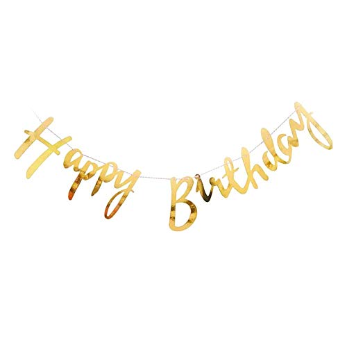 SOI Happy Birthday Banner | Gold Birthday Decoration Items | Party Decorations Items (Pack of - 1) | Birthday Decorations Items | Happy Birthday Toy Banner - Image 1