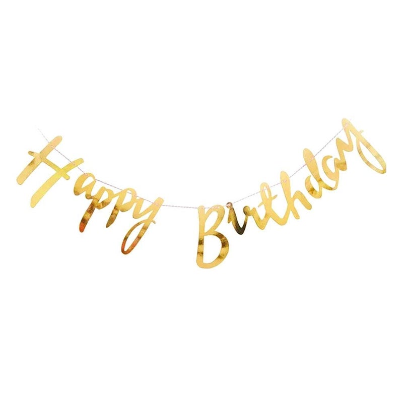 SOI Happy Birthday Banner | Gold Birthday Decoration Items | Party Decorations Items (Pack of - 1) | Birthday Decorations Items | Happy Birthday Toy Banner - Image 5