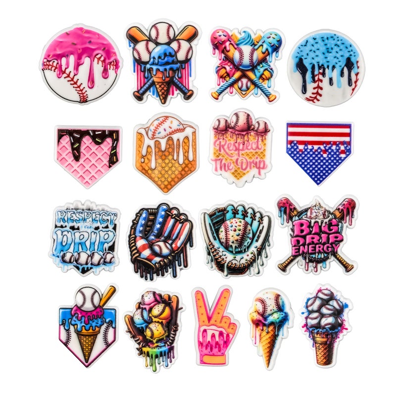 XQNB Baseball Shoe Charms Accessories Sports Shoes Decoration Charm for Girls Boys Men Women Party Favor - Image 1