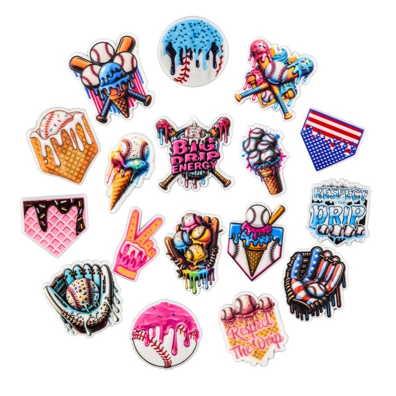XQNB Baseball Shoe Charms Accessories Sports Shoes Decoration Charm for Girls Boys Men Women Party Favor - Image 2