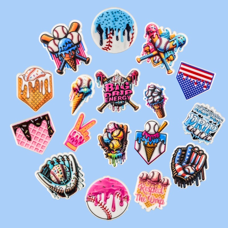 XQNB Baseball Shoe Charms Accessories Sports Shoes Decoration Charm for Girls Boys Men Women Party Favor - Image 4