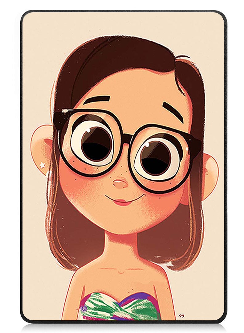 Theodor Protective Flip Case For Apple iPad Air 11 (2024) With Trifold Stand Auto Wake Sleep Shockproof Cover Little girl with specks - Image 1