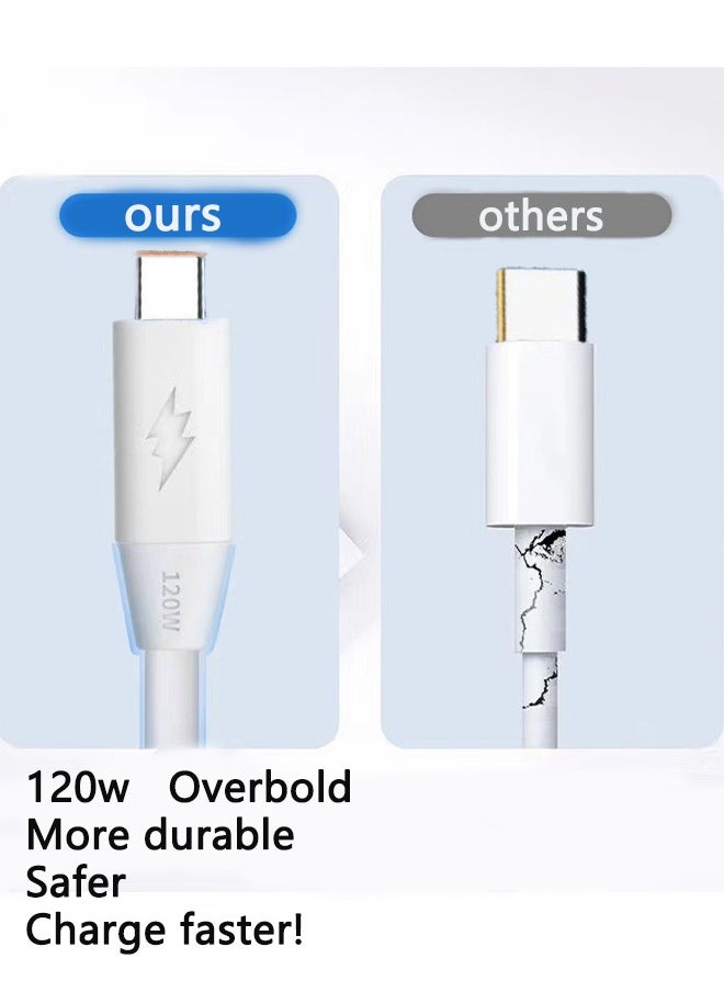 HY USB C Cable 1M, 120W Power Delivery PD Fast charge Cable USB to USB C for iPhone 15 Pro/15 Pro Max/15/15 Plus, iPad mini 6, MacBook Pro/Air, iPad Pro, Samsung S23+, Huawei P60, Oppo, Xiaomi  - Image 4
