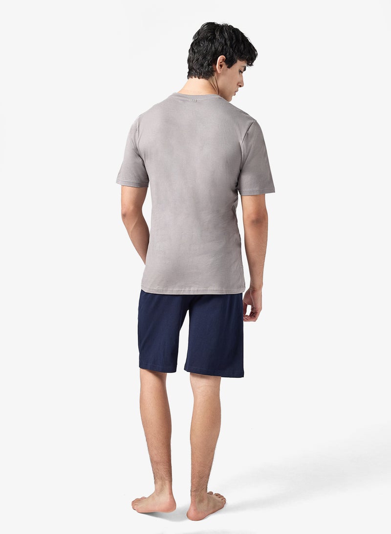 سفنتي فايف طقم بيجامة تي شيرت وشورت - Image 3