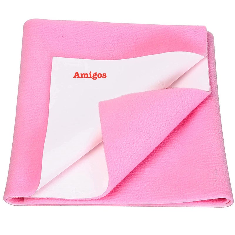 Amigos 2 Pieces Waterproof Baby Bed Protector Dry Sheets for New Born Babies Reusable Mats Cot & Bassinet (Large(140x100cm), Sky Blue & Baby Pink) - Image 3