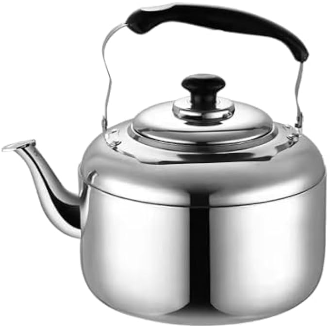 DOITOOL Stainless Steel Whistling Tea Kettle 3L Teapot Silver Classic Stovetop Kettle - Image 4
