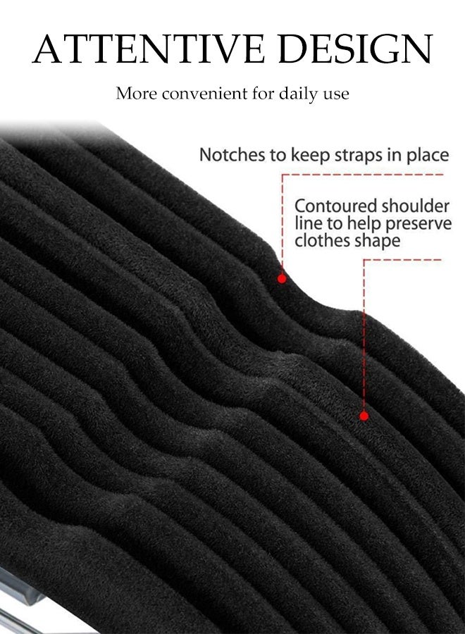 DUNISO 10pcs Flocking Clothes Hangers with Clips 360°Swivel Hook Non-slip Felt Trousers Hangers with Non-Slip Notches Non Marking Clothes Hanger Set Space-Saving Clothes Hangers for Shirts, Pants, Dresses, Skirts, Coats - Image 4