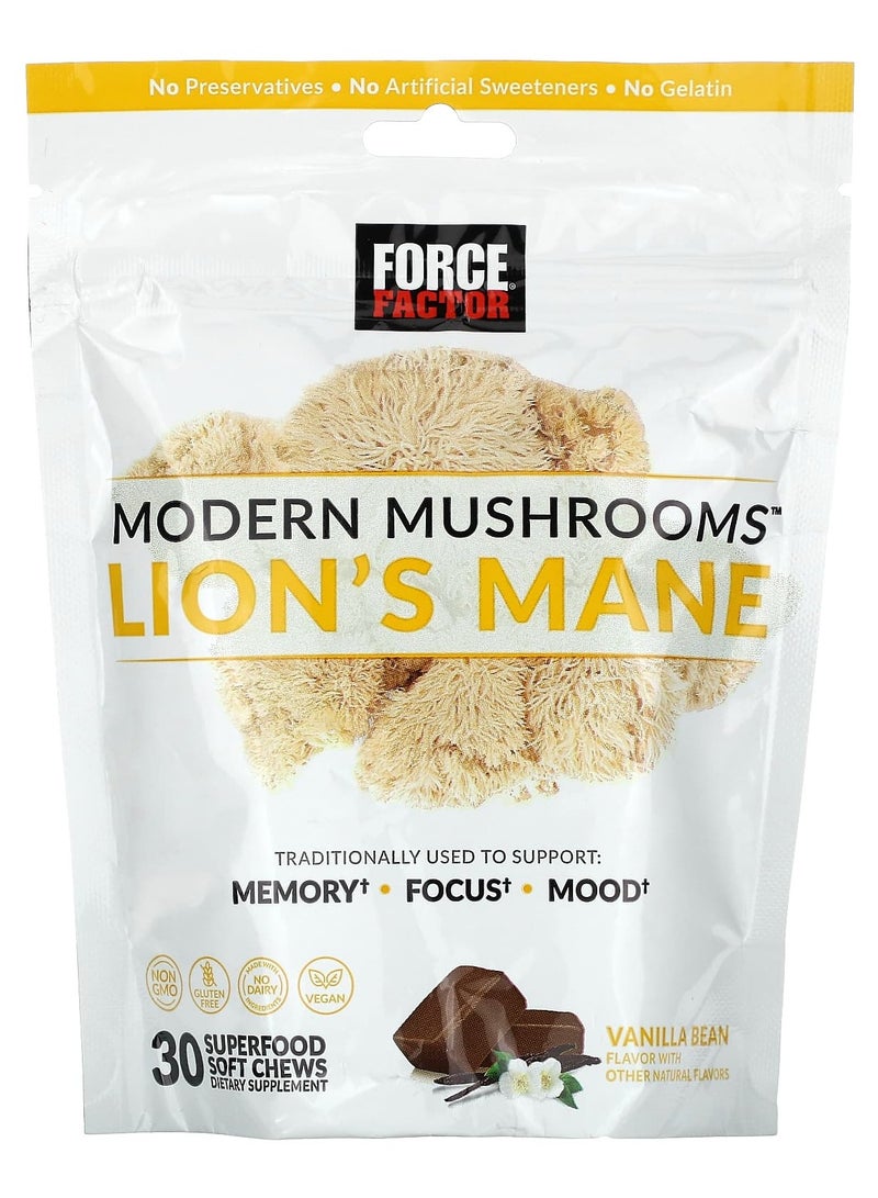 Force Factor Modern Mushrooms Lion's Mane Vanilla Bean 30 Superfood Soft Chews