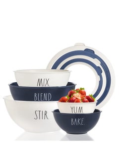 Rae Dunn Rae Dunn Mixing Bowls with Lids - 10 Piece Plastic Nesting Bowls Set includes 5 Prep Bowls and 5 Lids  - Image 1