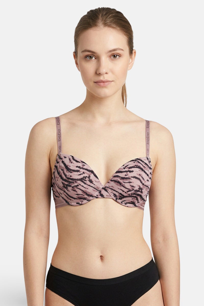 bebe Women 2 Pair Brand Logo Padded Bra, Multicolor - Image 1