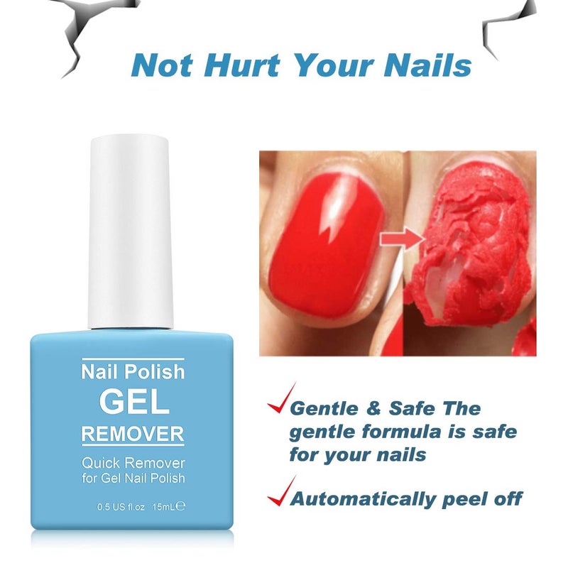 Tudiqe 2 Pack Gel Nail Polish Remover, Gel Polish Remover for Nails, Easily Magic Soak-Off Gel Polish in 2-5 Minutes - Safe, No Need For Foil, Soaking Or Wrapping (with 1 Cuticle Pusher and Nail Scraper) - Image 5