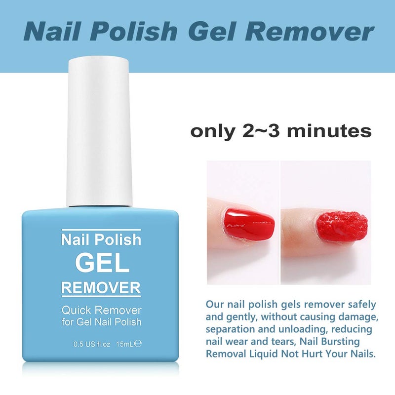 Tudiqe 2 Pack Gel Nail Polish Remover, Gel Polish Remover for Nails, Easily Magic Soak-Off Gel Polish in 2-5 Minutes - Safe, No Need For Foil, Soaking Or Wrapping (with 1 Cuticle Pusher and Nail Scraper) - Image 3