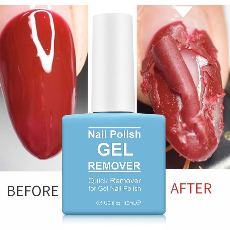Tudiqe 2 Pack Gel Nail Polish Remover, Gel Polish Remover for Nails, Easily Magic Soak-Off Gel Polish in 2-5 Minutes - Safe, No Need For Foil, Soaking Or Wrapping (with 1 Cuticle Pusher and Nail Scraper) - Image 2