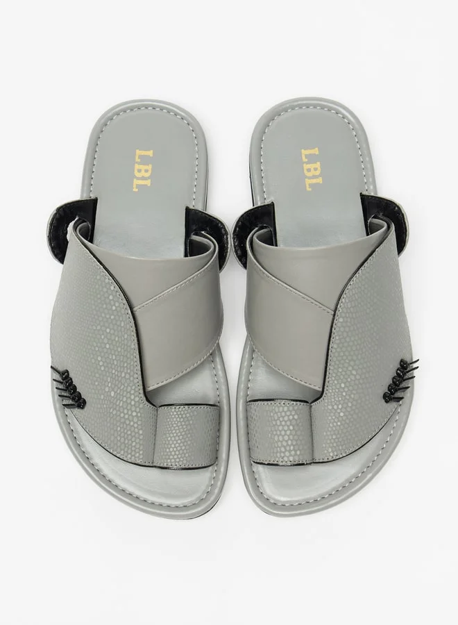 LBL by Shoexpress Boys Textured Slip-On Arabic Sandals with Toe Loop Closure