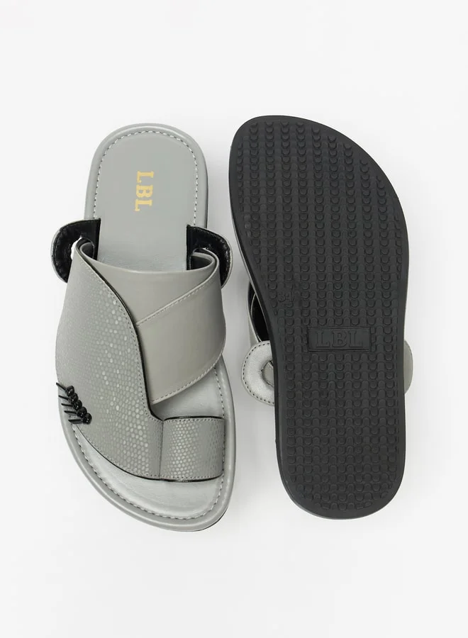 LBL by Shoexpress Boys Textured Slip-On Arabic Sandals with Toe Loop Closure