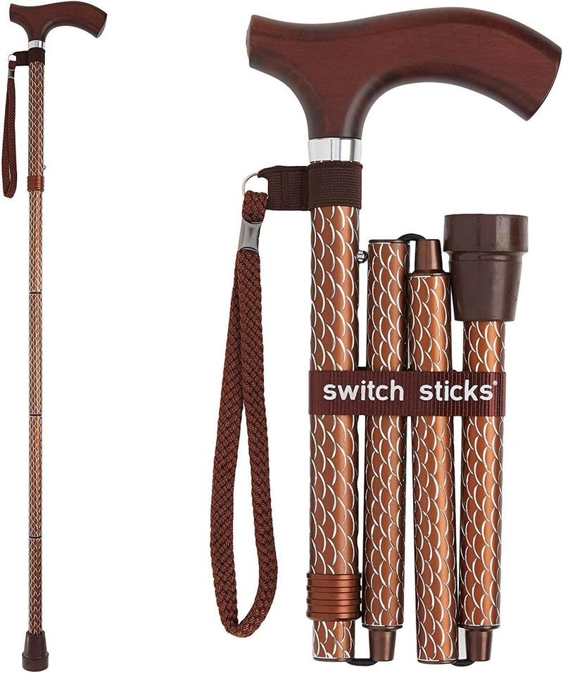 Switch Sticks Walking Cane for Men or Women, Foldable and Adjustable from 32-37 Inches, FSA and HSA Eligible - Image 1