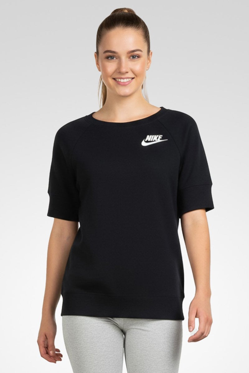 Nike Women Sportswear Fit Short Sleeve Outdoor T-Shirt, Black - Image 1