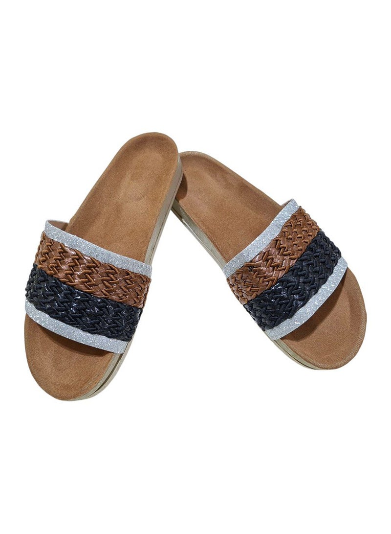 Karisma Cork and latex suede lining footbed, soled slippers style with simple strap - Image 1